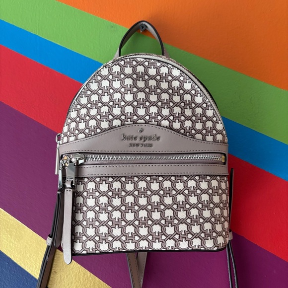 Kate Spade Spade Link Convertible Mini Backpack | Neutral - Picture 3 of 14